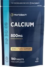 Calcium Tablets 800mg | High Strength Calcium Carbonate Supplement for Men & Women | 180 Vegan Tablets | Horbaach - Image 2