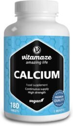 Calcium Tablets High Strength -180 Tablets for 3 Months - 2028mg Calcium Carbonate per Daily Dose -Organic and Vegan Food Supplement Without Additives - Image 2
