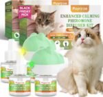 Cat Calming Diffuser with Three Timing Functions, 6-IN-1 Cat Pheromones Calming Diffuser Kit, 120-Day Cat Calming Plug-in Support Anxiety, Stress, and Relaxation for Cats 2 Diffusers+4 Refills - Image 2