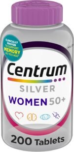 Centrum Silver Women's Multivitamin for Women 50 Plus, Multivitamin/Multimineral Supplement with Vitamin D3, B Vitamins, Non-GMO Ingredients, Supports Memory and Cognition in Older Adults - 200 Ct - Image 2