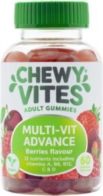 Chewy Vites Adult Multivitamin Advance, 60 Multivitamin Gummies, 12 Essential Nutrients, 2 Months Supply, Real Fruit Juice, Vegan, Berries Flavour - Image 2