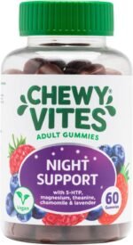 Chewy Vites Adult Night Support, 60 Non-Melatonin Gummies with 5-HTP, Magnesium, Theanine, Chamomile, Lavender, Herbal Night Time Gummies, 1 Months Supply, Berries Flavour - Image 2