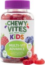 Chewy Vites Kids Multivitamin Advance, 60 Kids Vitamins Gummies, 11 Essential Nutrients, 2 Months Supply, Real Fruit Juice, Vegan, Age 3 +, Blueberry and Raspberry Flavour - Image 2