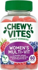 Chewy Vites Women Multivitamin, 60 Multivitamin Gummies, 17 Essential Nutrients for Women with High Strength Biotin, Evening Primrose Oil, 1 Month Supply, Vegan, Berries Flavour - Image 2