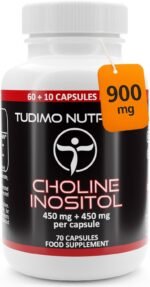 Choline + Inositol Supplement 900mg – Brain & Liver Support, Metabolism & Energy – 70 Vegan Easy-Swallow Capsules (2+ Month Supply) – Non-GMO, Gluten-Free - Image 2