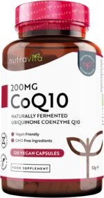 CoQ10 200mg - 120 Vegan Capsules of High Strength Co Enzyme Q10 (4 Months Supply) - 100% Pure and Naturally Fermented Ubiquinone Coenzyme - No Synthetic Additives - Made in The UK by Nutravita - Image 2