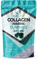 Collagen Gummies | High Strength Marine Source | 60 Blueberry Flavoured Gummies | Type 1 Hydrolysed Collagen Peptides | for Skin, Hair, Nails & Joints | Supplement for Women & Men | by NutriVolv - Image 2