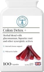Colon Detox + - Natural Laxative - Bowel Cleanse Formula & Colonic Hydrotherapy Support - with Aloe Vera, Barberry Bark, Glucomannan, Dandelion, Liquorice - 100 Capsules - Image 2