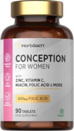 Conception Vitamins for Women | 400µg Folic Acid for Fertility Support - 3 Months Supply | Multivitamin & Mineral Formula with Vitamin C, Iron, Zinc & More! | 90 Vegan Tablets | by Horbaach - Image 2