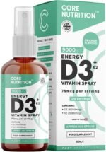 Core Vitamin D3 + K2 Spray | 2000iu (50mcg) Vitamin D3 + 25mcg Vitamin K2 (MK7) High Strength | 60ml for 120 Day Supply | 100% Vegan | Natural Orange Vitamin D Spray by Core Nutrition (Single Pack) - Image 2