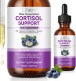 Cortisol Supplements for Women and Men with Magnesium, Ashwagandha, L-Theanine, 10 in 1 Cortisol Detox Manager Reducer, Hormone Balance Liquid Drops - Mood, Focus, Sleep - Blueberry Flavor(2.02 fl.oz) - Image 2