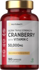 Cranberry Capsules 50,000 mg | High Strength Cranberry Extract with Vitamin C | 180 Vegan Capsules | Supplement for Women & Men | by Horbaach - Image 2
