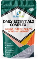 Daily Essentials Complex | 30 Vegan Capsules | One-A-Day Multivitamin with Bioactive B12, Methylfolate, Zinc Monomethionine, D3, Omega-3 & CoQ10 | Immune, Energy, Beauty & Bone Support | by NutriVolv - Image 2
