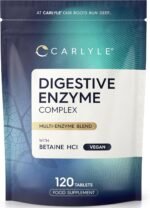 Digestive Enzyme Supplements with Betaine Hydrochloride | 120 Tablets | Complex with Lactase, Amylase & Lipase | Suitable for Vegetarians and Vegans | by Carlyle - Image 2