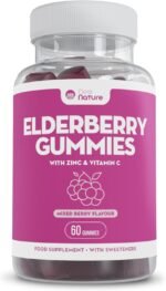 Elderberry Gummies with Zinc and Vitamin C - Suitable for Adults & Children - Zinc for Immune System - Sambucus Black Elderberry (60 Elderberry Gummies, 1 Pack) - Image 2