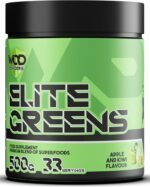 Elite Greens Powder - WOD Powders | 34 Vegan Superfoods - Natural Freeze-Dried Ingredients, Greens, Fruits, Berries, Vegetables, Prebiotics, Probiotics & Digestive Enzymes - 500g (Apple & Kiwi) - Image 2