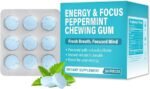Energy & Focus Peppermint Chewing Gum, 54 Pieces, with B-Vitamins, L-theanine and Natural Caffeine, Sugar-Free Dietary Supplement - Image 2