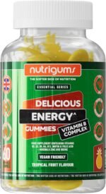 Energy Vitamin B Complex Gummy | Vitamins B2, B3, B5, B6, B12 & Folic Acid with Zinc and Iodine | Tropical Fruit Flavour | 60 Vegan Gummies | Energy Support & Psychological Function by NUTRIGUMS® - Image 2