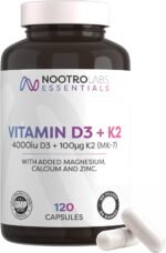 Essentials Vitamin D3 4000 iu and K2 Capsules (60 Servings), Daily Vitamin D Supplements for Joint Care, Bone & Heart Health and Immune Support - Image 2