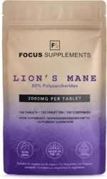 FS Lions Mane | 120 Lion's Mane Tablets - 2000mg Lionsmane per Serving | High Strength Lionsmane Mushroom Supplement | Non-GMO, Gluten & Allergen Free | Made in The UK - Image 2