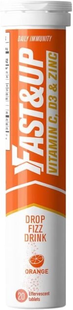 Fast&Up Vitamin C, Vitamin D & Zinc - 20 Effervescent Tablets - Complete Immunity Support - Best Defence - One Daily - Orange Flavour - Image 2