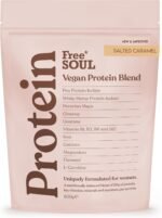 Free Soul Vegan Protein Powder | Formulated for Women | 600g | 20g Protein with Added Nutrients | Gluten & Soy Free Plant-Based Nutrition Shake | Pea & Hemp Isolate Protein | Salted Caramel Flavour - Image 2