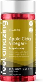Generic Feel Amazing Apple Cider Vinegar Gummies - 30-Day Vegan, Halal Gummies with Vitamin C & Chromium - Natural Apple Flavour (1) - Image 2