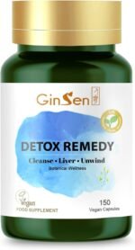 GinSen Detox Remedy 150 Capsules | Natural Liver Detox from Stress, Liver Health, Calming | Added Ashwagandha, Lemon Balm & Vitamins, Made in UK - Image 2