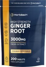 Ginger Root Tablets 3000mg | High Strength Zingiber Officinale Extract | Letterbox-Friendly & 100% Recyclable Pouch | 200 Vegan Tablets | by Horbaach - Image 2