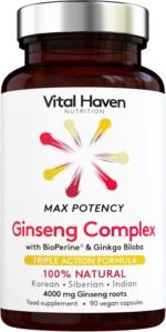 Ginseng Supplement 4000mg - Korean Panax | Ashwagandha KSM 66 | Siberian Ginseng & Ginkgo Biloba - UK Made - Image 2