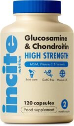 Glucosamine and Chondroitin High Strength Complex with MSM, Vitamin C, Ginger, Rosehip & Turmeric - 120 Premium Capsules Joint Care Supplements Made in The UK by Incite Nutrition - Image 2