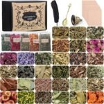HNSHAG Witchcraft Spells Kit with 30 Pieces Herbs, Witchcraft Supplies, Bulk Dried Herb Flowers for Wiccan Rituals, Pagans, Natural Healing Herbs with Spoon, Bell, Set - Image 2
