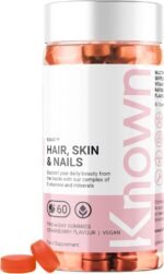 Hair, Skin & Nails Vitamin Gummies by Known | 60 Two-a-Day Vitamin Gummies (One Monthís Supply) | Natural Botanical Extract | for Healthy Hair, Skin & Nails | Strawberry Flavoured Gummies (Pack of 1) - Image 2
