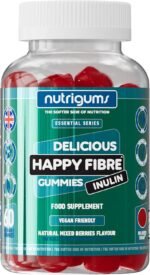 Happy Fibre (Inulin) Chicory Root Prebiotic Gummy | 3.8g Fibre | Mixed Berry Flavour | 60 Vegan Gummies | Gut Health and Digestive System Support by NUTRIGUMS® - Image 2