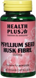 Health Plus Psyllium Seed Husk Fibre 500mg Digestive Health Supplement - 90 Capsules - Image 2