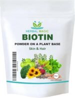 Herbal Magic's Pure & Natural Blend - Biotin Powder (10,000 mcg in 1 Scoop) - UKAS LAB Tested in UK - Made from 14 x Fruits, Vegetables & Herbs - No fillers/Preservatives/Color/Maltodextrin- 100gms - Image 2