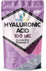 Hyaluronic Acid 100mg & Vitamin C | 60 Tablets | Vegan | for Men & Women | Healthy Skin Bones Anti Ageing | by NutriVolv - Image 2