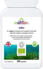 IoBio | Organic Iodine-Rich Blend | Artichoke, Chlorella, Spirulina, Ashwagandha Root and Cayenne | Selenium, tyrosine, zinc, Copper, Vitamins A, B2, B3, B6 and C | 100 Vegan Capsules - Image 2