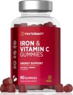 Iron Gummies with Vitamin C | High Strength 14mg Iron Supplement | 90 Vegan Gummies | Natural Cherry Flavour - Alternative to Tablets | for Men & Women | by Horbaach - Image 2