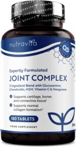 Joint Complex with Glucosamine and Chondroitin High Strength + Vitamin D + Vitamin C + MSM & Manganese 180 Glucosamine Tablets - Joint Supplements for Men Joint Care Supplements for Women - Nutravita - Image 2