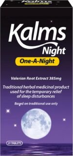 Kalms Night One-a-Night 21 Tablets - Traditional Herbal Medicinal product dose used for the temporary relief of sleep disturbances. - Image 2