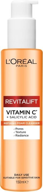 L'Oréal Paris Revitalift Clinical Vitamin C Cleanser with Vitamin C* + Salicylic Acid, for all skin types, 150ml *Vitamin C derivative - Image 2