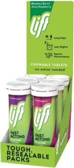 Lift Fast-Acting Glucose Chewable Energy Tablets, Mixed Berry, 6 Pack of 10-Tablet Tubes - Image 2
