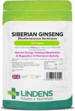 Lindens - Siberian Ginseng 1000mg - 100 Tablets - UK Made - High Potent Extract, for Normal Energy Yielding Metabolism & Regulation of Hormonal Activity - Letterbox Friendly, Vegan - Image 2