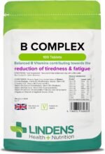 Lindens Vitamin B Complex, 100 Tablets - with 8 B Vitamins, B1,B2,B3,B5,B6,B7,B9,B12 - Reduce of Tiredness & Fatigue, Immune Support - UK Made, Vegan, GMP & Letterbox Friendly - Image 2