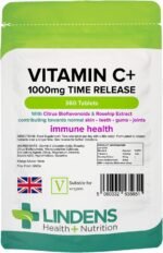 Lindens - Vitamin C+ 1000mg Time Release, 360 Tablets - 1 a Day, UK Made - Skin, Teeth, Joints and Immune Health, Combats Tiredness and Fatigue - Vegan - Image 2