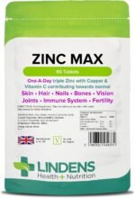 Lindens Zinc Max Tablets - 90 Pack - Provides 300% Nrv Dose, Fortified with Vitamin C & Copper to Contribute Towards Healthy Hair, Skin, Nails, Vision & Hormone Balance - UK Made, Letterbox Friendly - Image 2