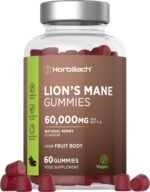 Lions Mane Gummies 60,000mg per Bottle | High Strength Lions Mane Supplement | Mushroom Extract | Natural Berry Flavour | 60 Vegan Gummies | by Horbaach - Image 2
