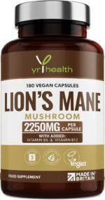 Lion's Mane Mushroom Supplement 2250mg - 180 Vegan Capsules with Added Vitamin B6 & B12, Supports Immune System & Promotes Digestive Health - 3 Months Supply - Made in The UK by YrHealth - Image 2