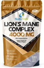 Lions Mane Supplement 4000mg with Vitamin B1 & Black Pepper | 180 Vegan Tablets | Lion's Mane Mushroom 20:1 Extract (Not Lions Mane Powder or Capsules) | Mental Performance & Nervous System | UK Made - Image 2
